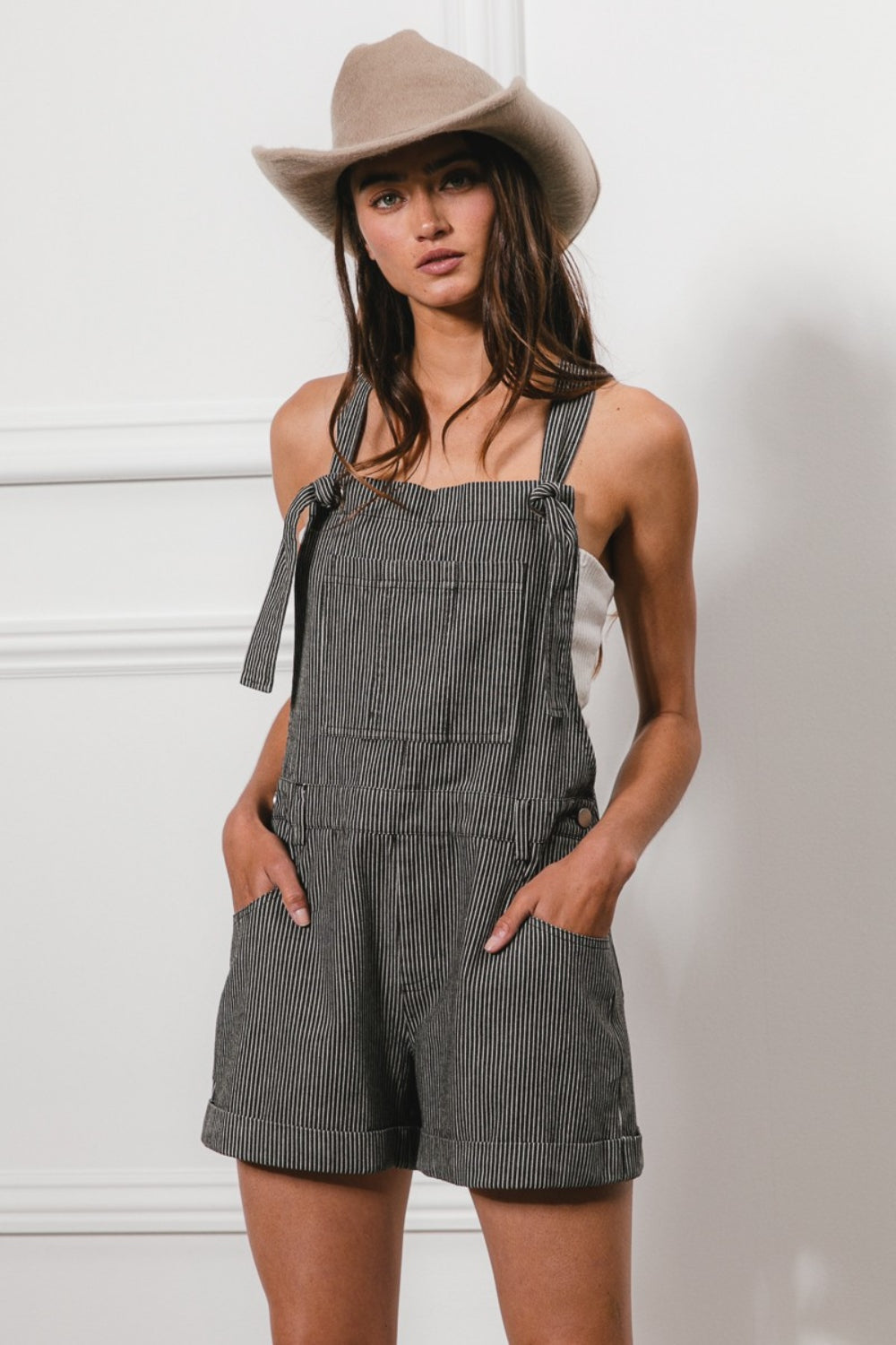 Stripe Denim Overalls