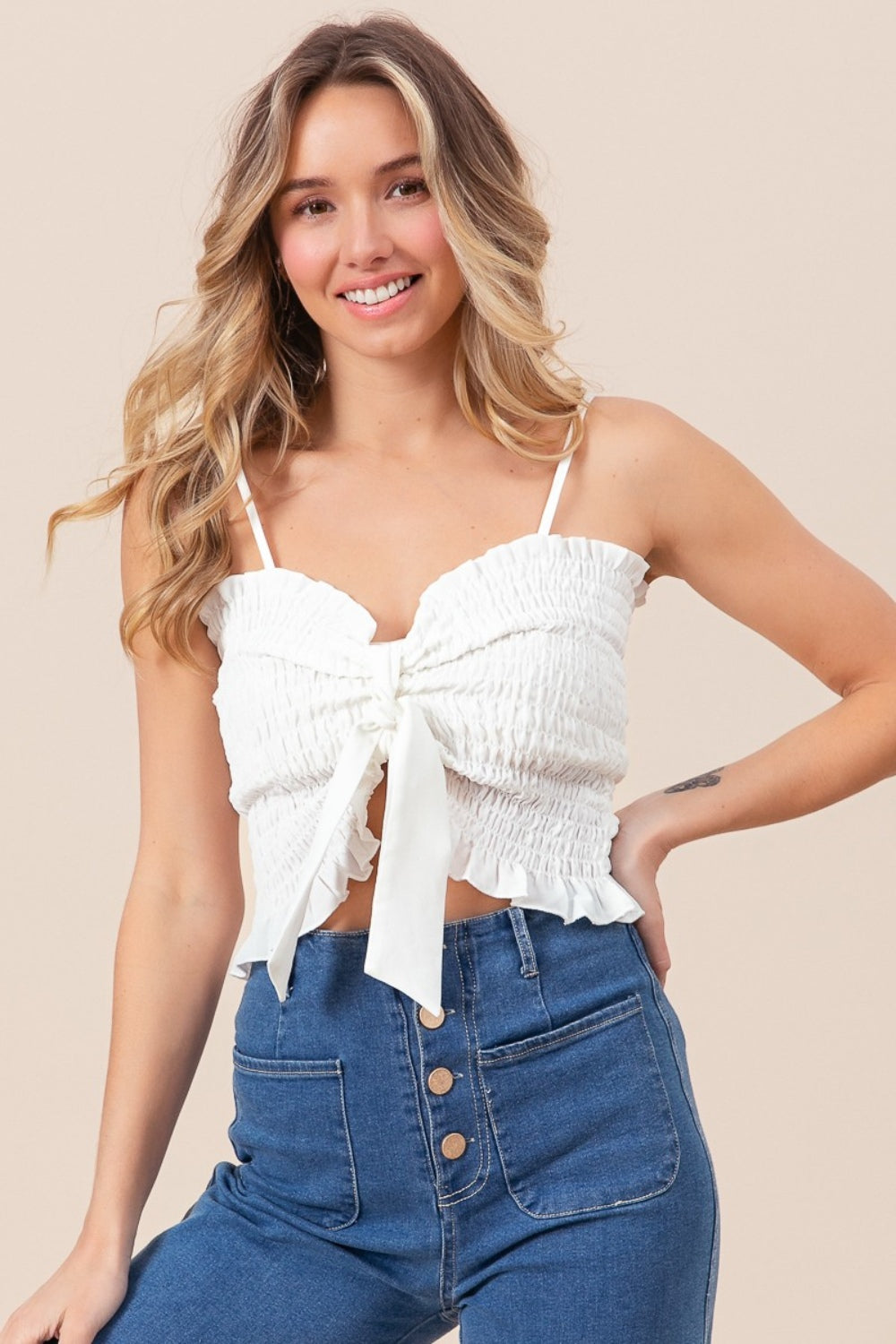 Ruffled Smocked Cami
