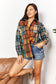 Plaid Curved Jacket with Breast Pockets