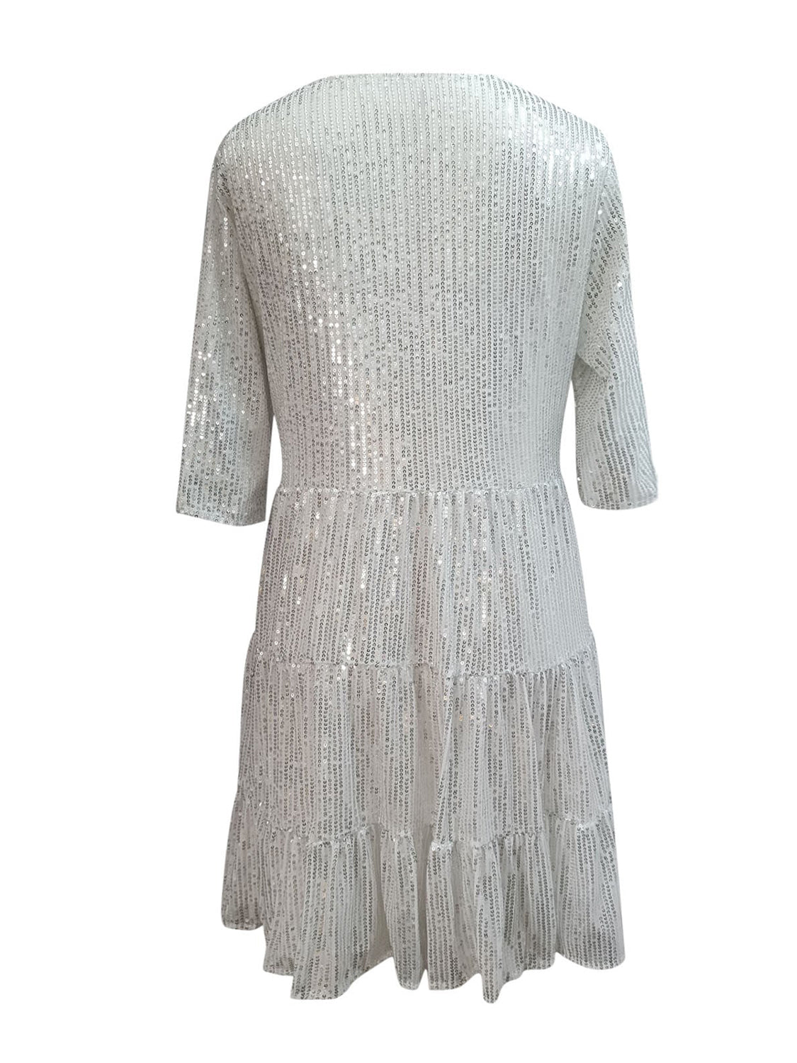 Sequin Round Neck Half Sleeve Mini Dress Wicked Ranch Boutique Sequin Round Neck Half Sleeve Mini Dress Wicked Ranch Boutique
