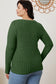 Ribbed V-Neck Long Sleeve Tee