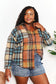 Plaid Curved Jacket with Breast Pockets