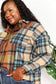 Plaid Curved Jacket with Breast Pockets