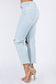 Melly High Waist Distressed Raw Hem Jeans