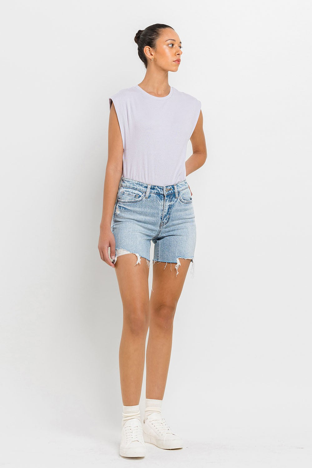 High Rise Denim Shorts