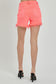 Raw Hem Asymmetrical Waist Denim Shorts
