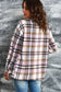 Plaid Button Front Shirt Jacket Pockets