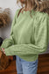 Eyelet Round Neck Long Sleeve Sweatshirt