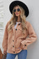 Drop Shoulder Collared Sherpa Jacket