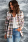 Plaid Button Front Shirt Jacket Pockets