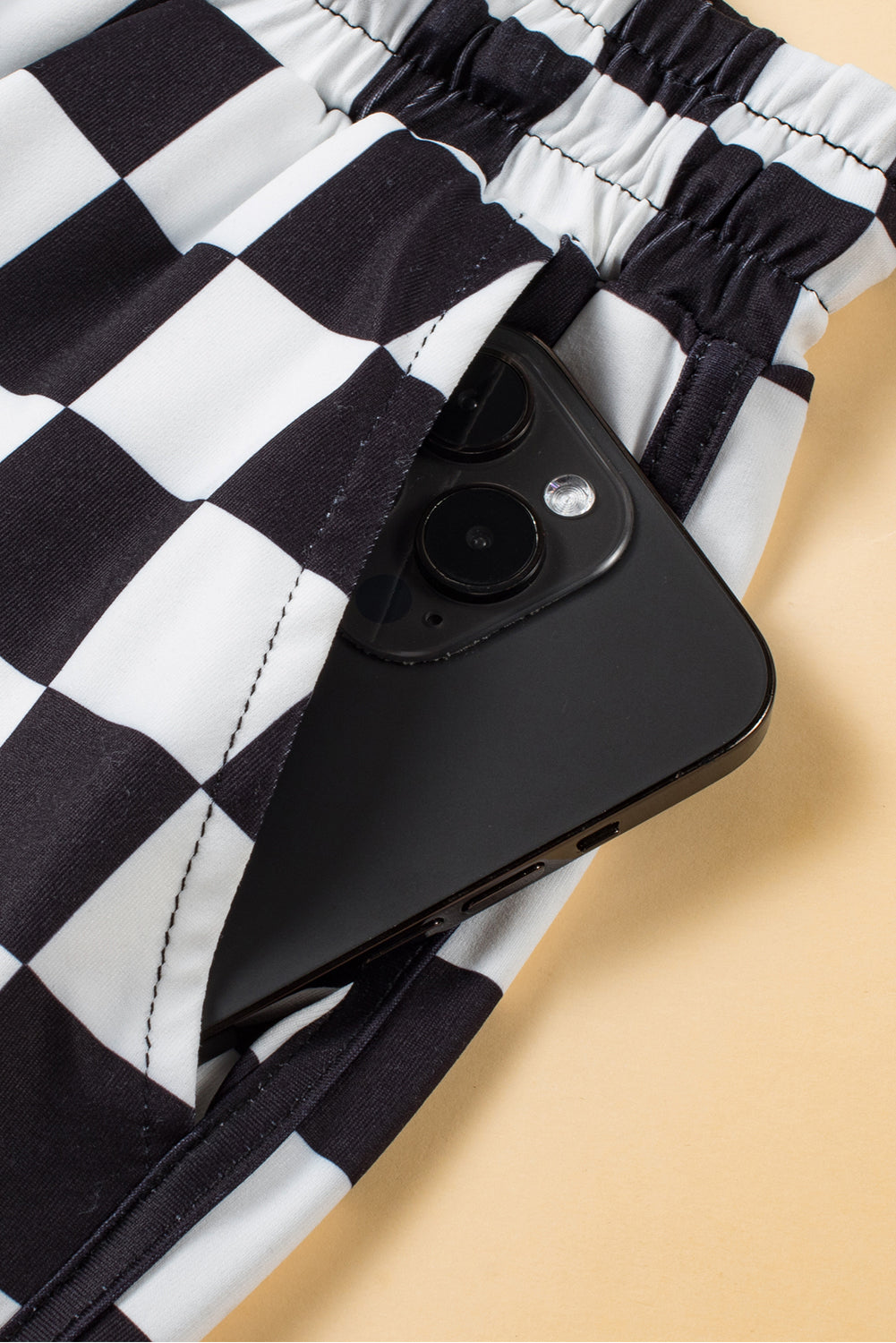 Checkered Shorts with Pockets