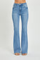 Full Size High Rise Raw Cut Hem Bootcut Jeans