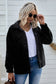 Drop Shoulder Collared Sherpa Jacket