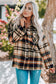 Plaid Button Front Shirt Jacket Pockets