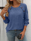 Decor Button Long Sleeve Ribbed T-Shirt