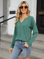 Notched Long Sleeve T-Shirt