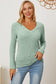 Ribbed V-Neck Long Sleeve Tee