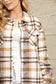 Plaid Button Front Shirt Jacket Pockets