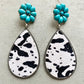 Turquoise Flower Teardrop Earrings