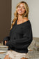 V-Neck Cable Knit Sweater
